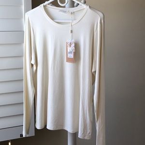 Cyrus Cream Long Sleeved Knit Top SzXL